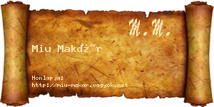Miu Makár névjegykártya